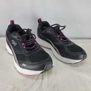 Ryka Impress Women’s 6.5M Black Pink Walking Shoes Comfort Support Athletic